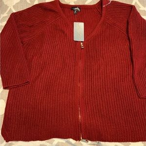 3X Say What Red Cable Knit Sweater